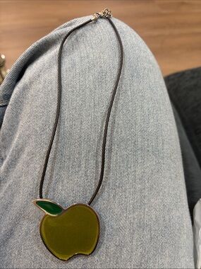 Swatch Pendant Necklace Women One Size Green Good Apple Fruit Charm Cord